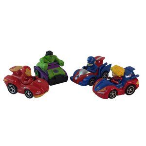 Marvel Jam'n Action Pullback Toy Car Avengers Lot Iron Man Hulk Captain America